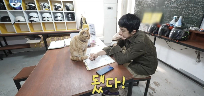 나혼산) 세상 얌전한 바이크가게 고양이 ㄷㄷ..jpg