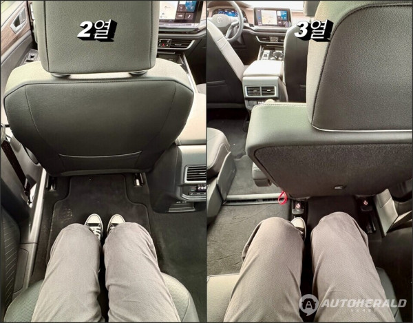 성인 남성이 앉아도 여유로운 레그룸. 2열은 물론 3열까지 충분한 무릎 공간을 확보했다.(오토헤럴드 김흥식 기자)